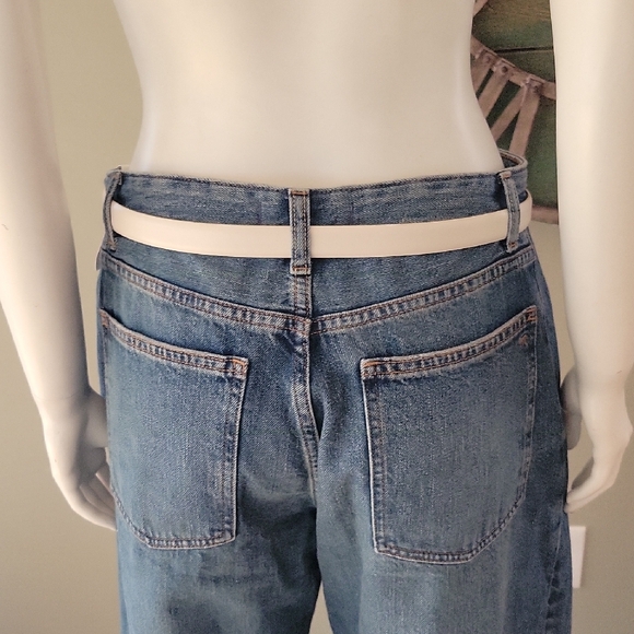Quince Sofia European Leather Skinny Belt In Bone main image 12